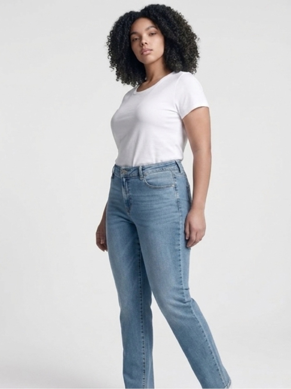 Light Blue High-Rise Straight Jeans - Women's